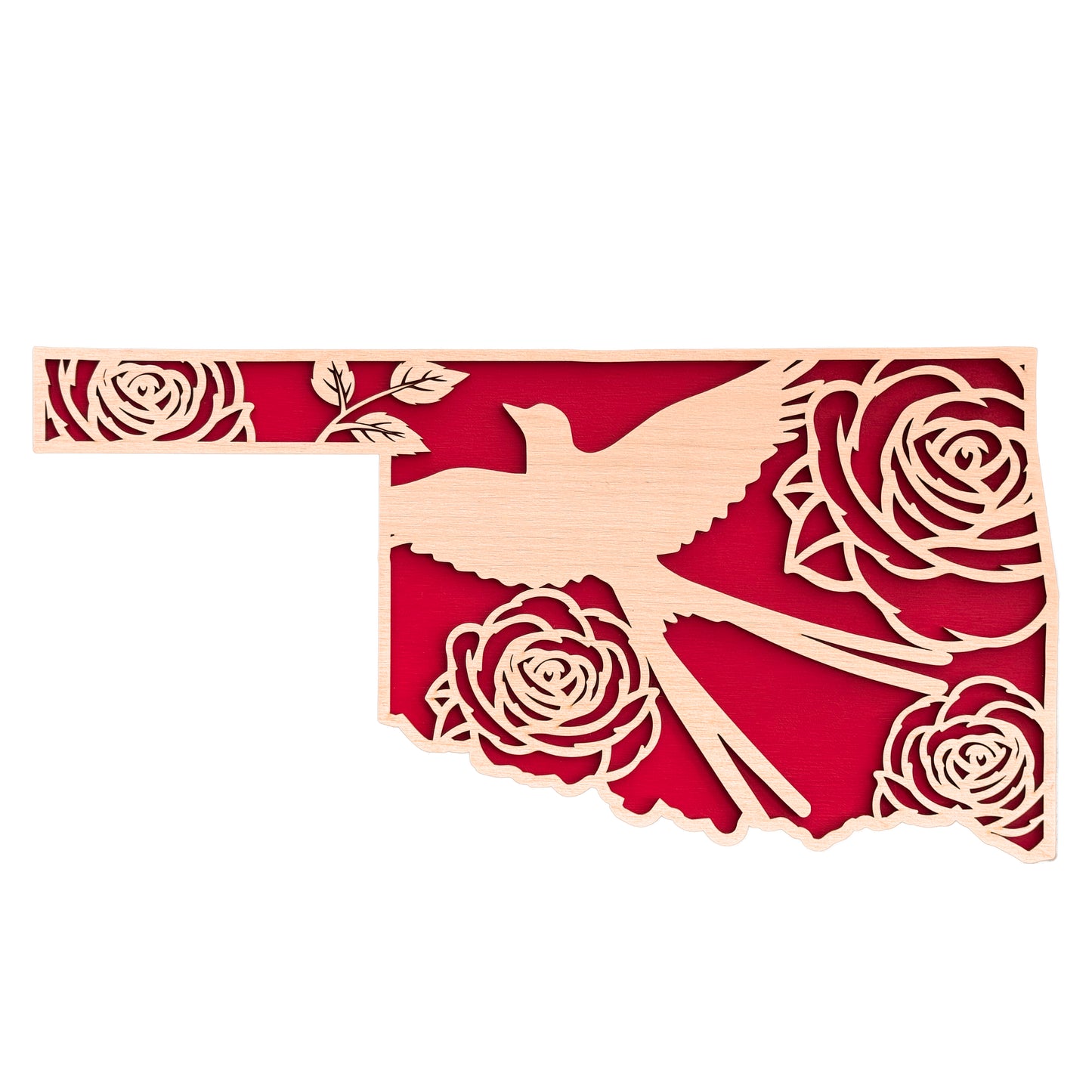 Scissortail Fly-catcher with Oklahoma Roses