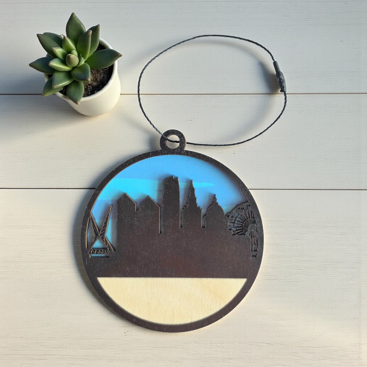 Oklahoma City Skyline Ornament | OKC Gift | Route 66 Souvenir | Oklahoma Home Decor