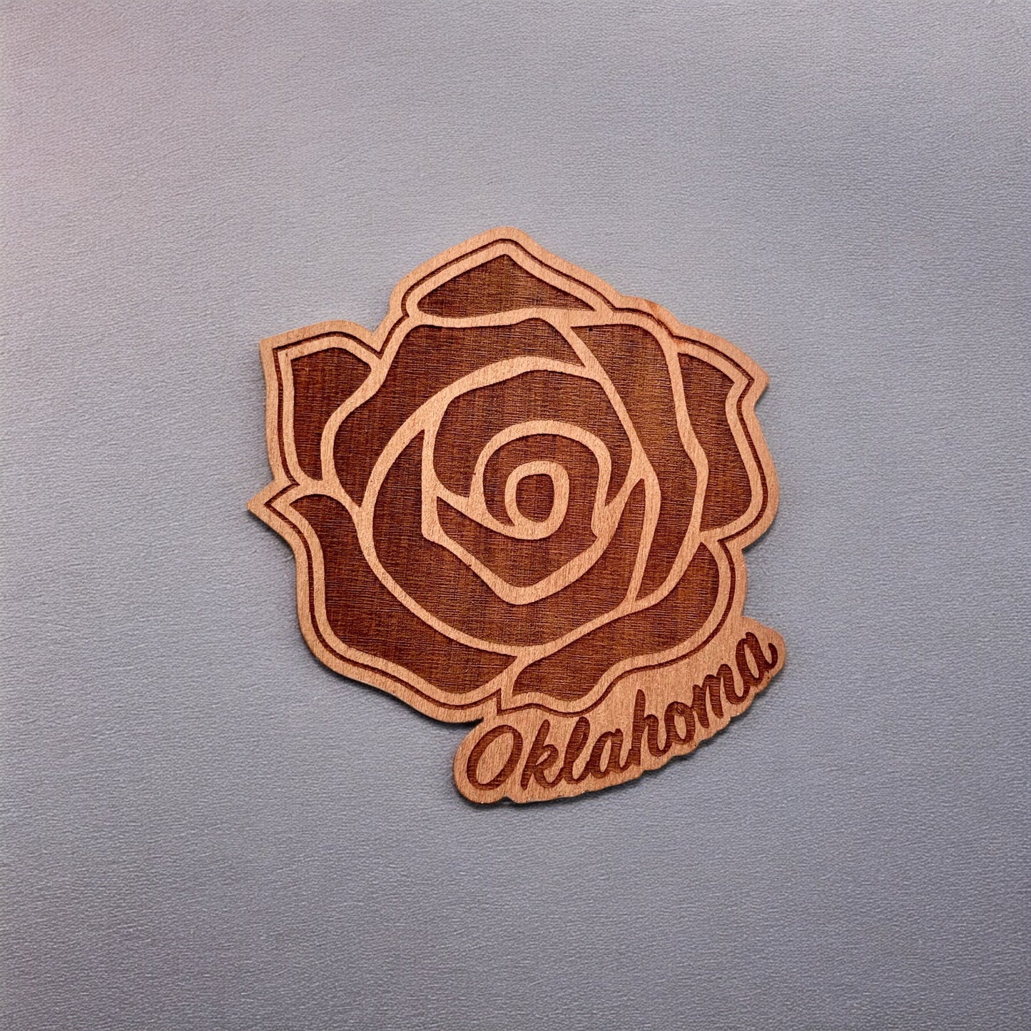 Oklahoma Rose Rock Wood Sticker