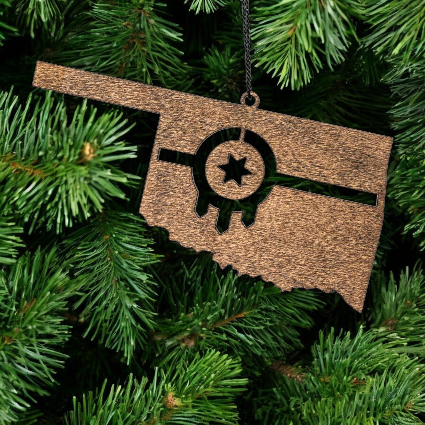 Tulsa Flag Oklahoma Ornament Brown