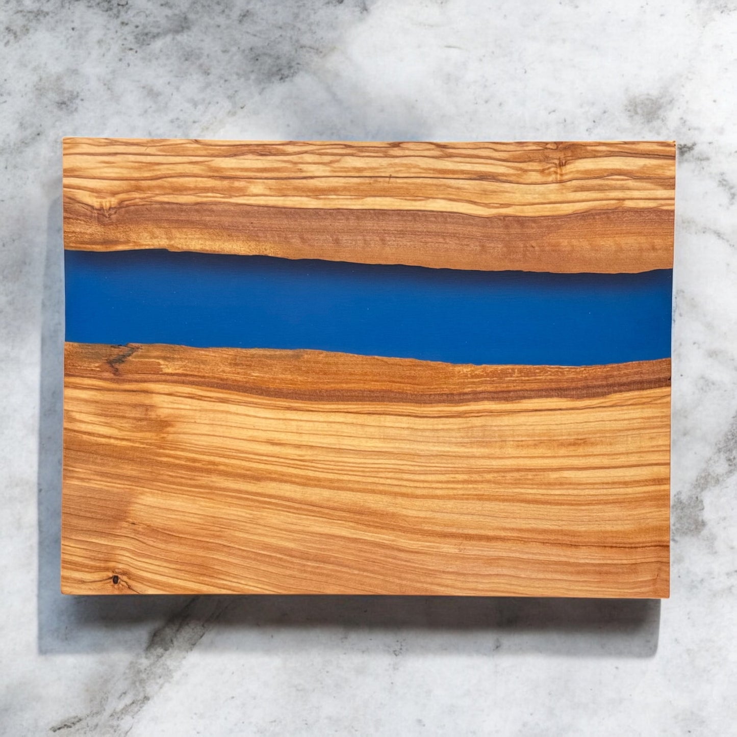 Olive Wood Blue Resin Cutting Board