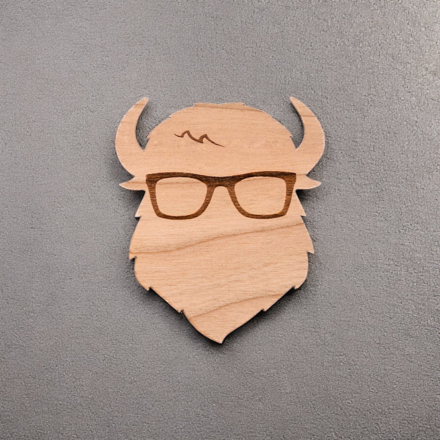 The Curious Bison Wood Sticker