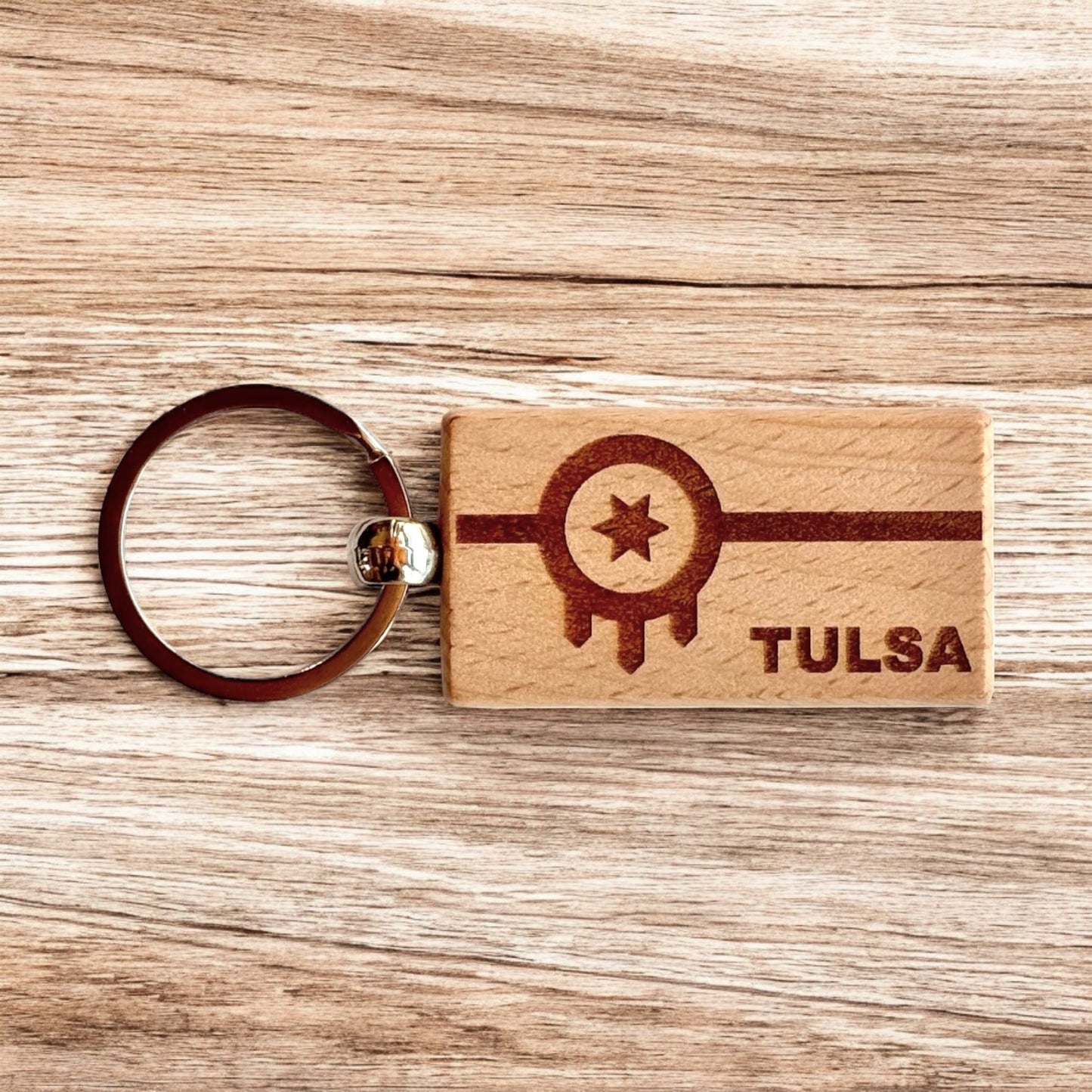 Tulsa Flag Keychain