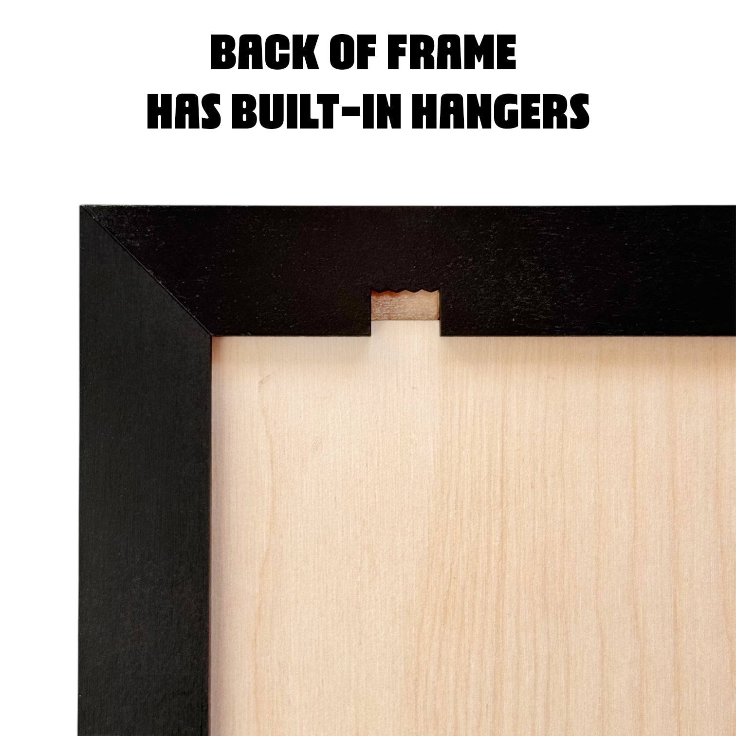 Close up shot of the back side of the map. Showing the built in hangers in the frame