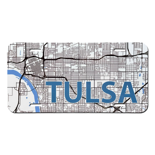 Tulsa Map Vanity License Plate
