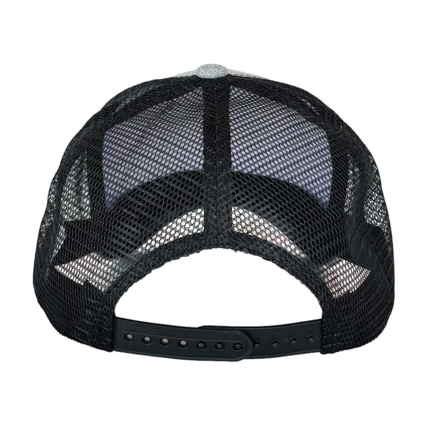 hat in a gray snapback style