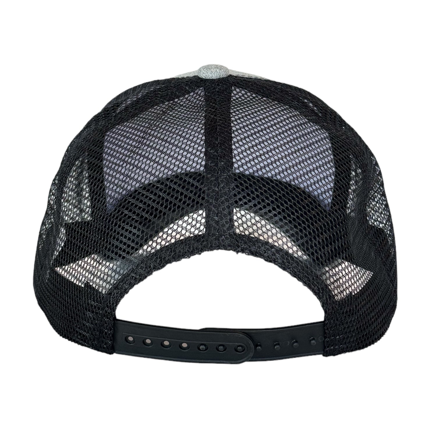 hat in a gray snapback style