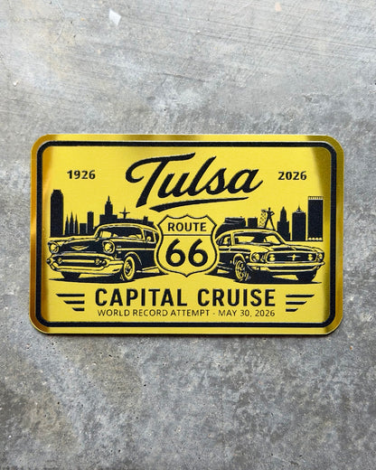 **LIMITED EDITION** Tulsa Route 66 Capital Cruise Gold Commemorative Sticker