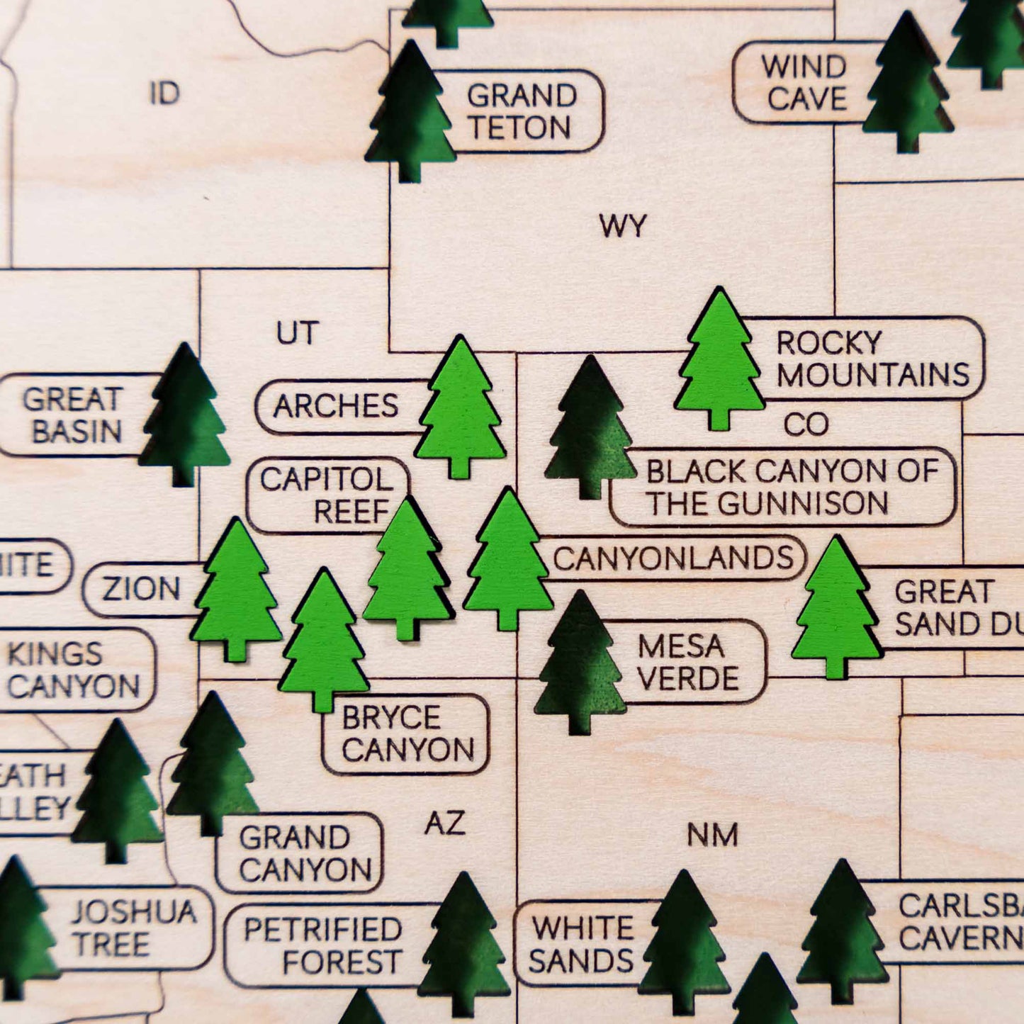 National Parks Travel Map