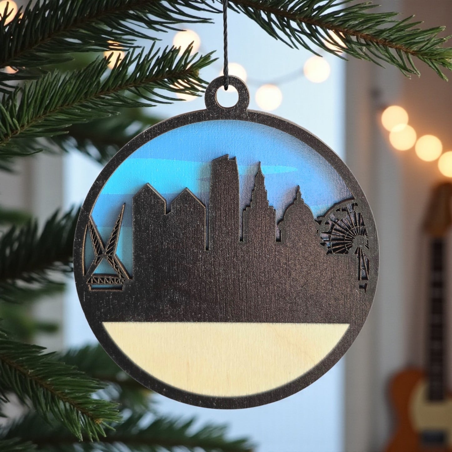 Oklahoma City Skyline Ornament | OKC Gift | Route 66 Souvenir | Oklahoma Home Decor