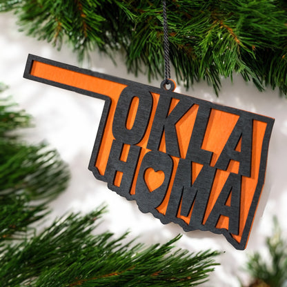 Orange Oklahoma Ornament