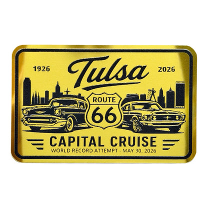 **LIMITED EDITION** Tulsa Route 66 Capital Cruise Gold Commemorative Sticker