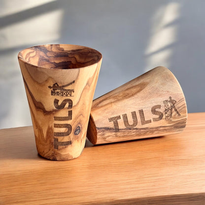 Tulsa Driller Wood Shot Glass