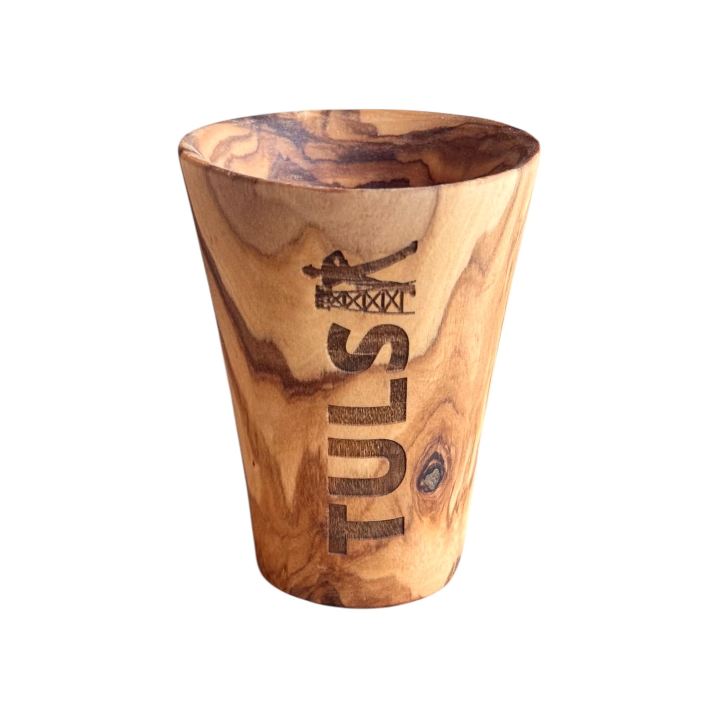 Tulsa Driller Wood Shot Glass