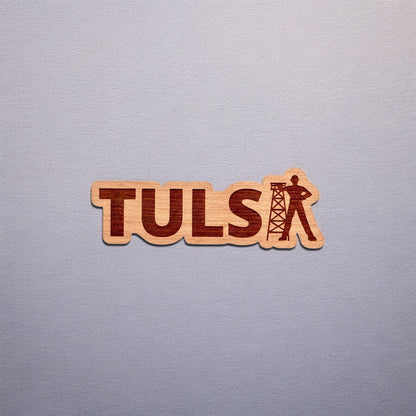 Tulsa Golden Driller Wood Sticker