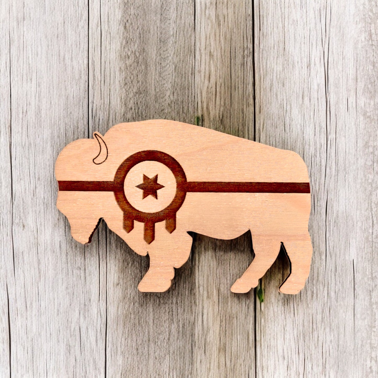 Tulsa Flag Bison Magnet