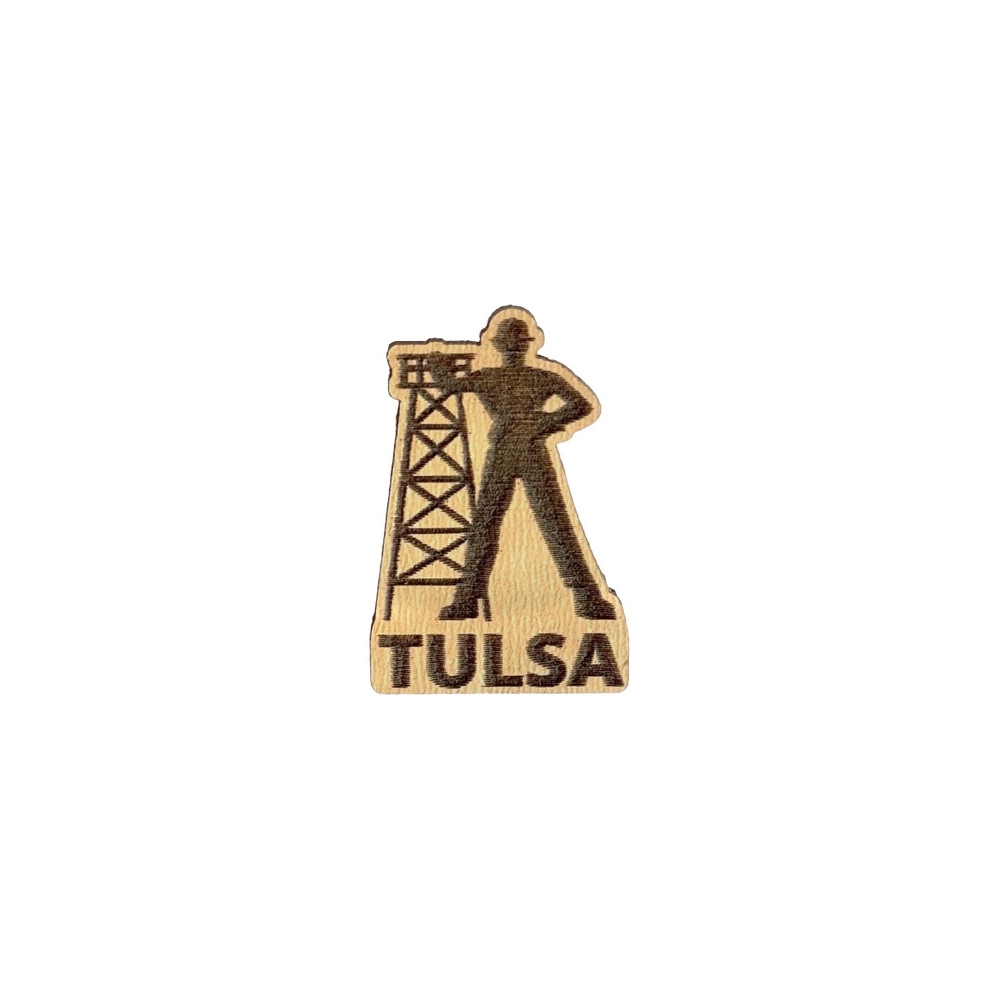 Tulsa Driller Eco Wood Pin