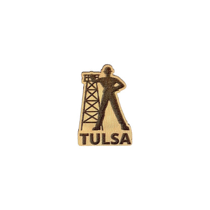 Tulsa Driller Eco Wood Pin