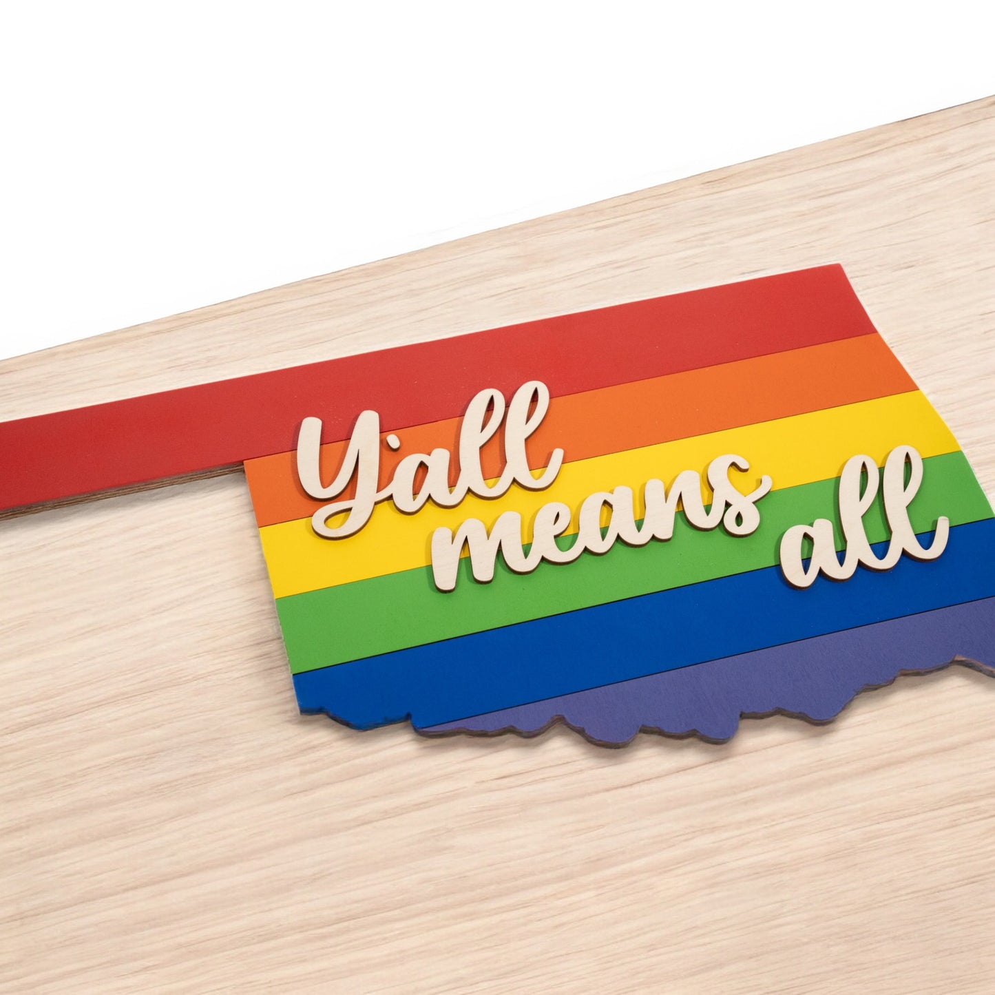Oklahoma Rainbow Sign ( yall means all )