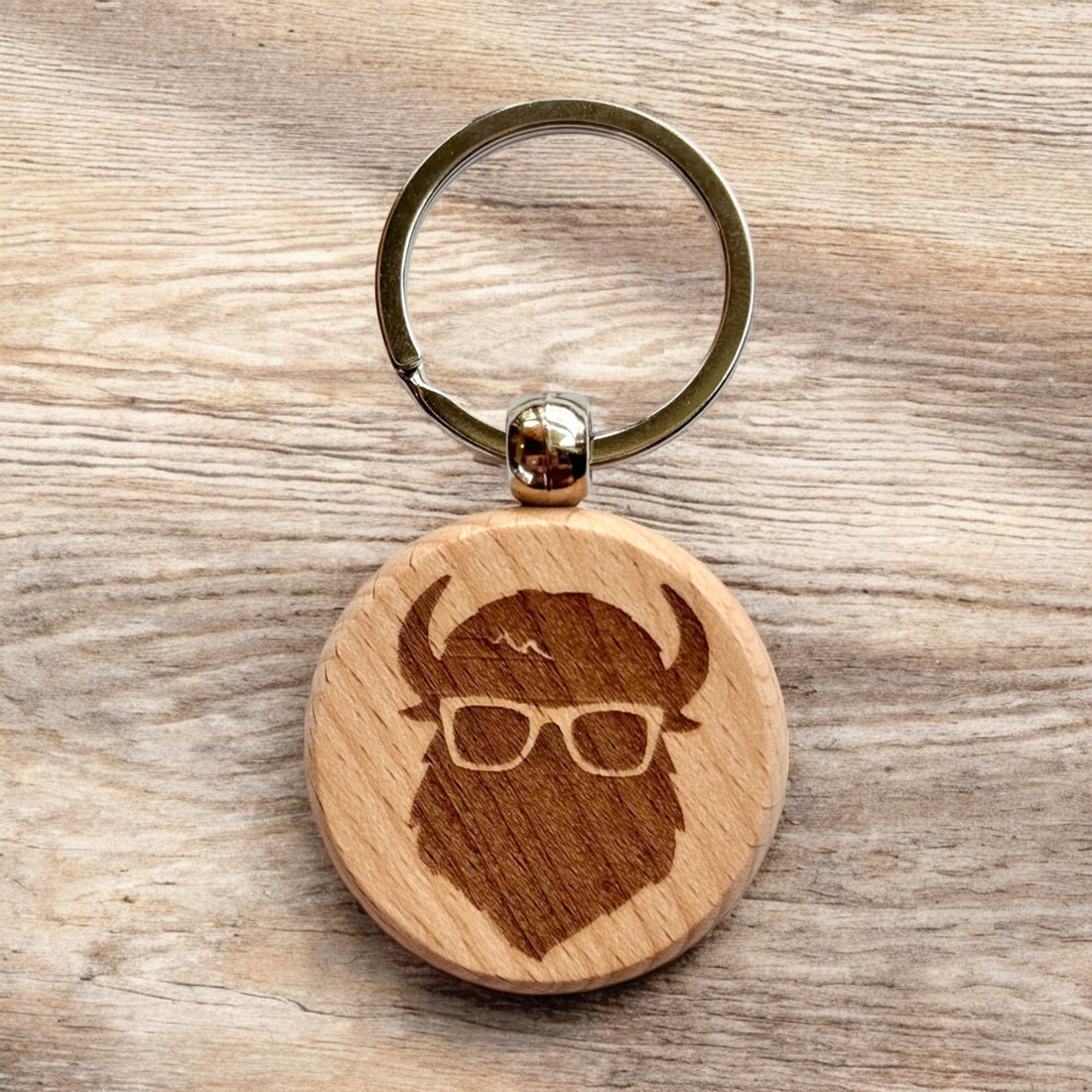 Bison Wooden Keychain The Curious Bison