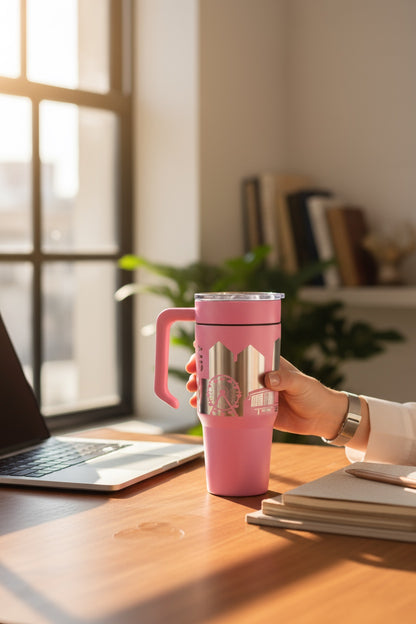 Oklahoma City Skyline 30oz Handle Tumbler | Laser Engraved Travel Mug | OKC Gift | Route 66 Souvenir