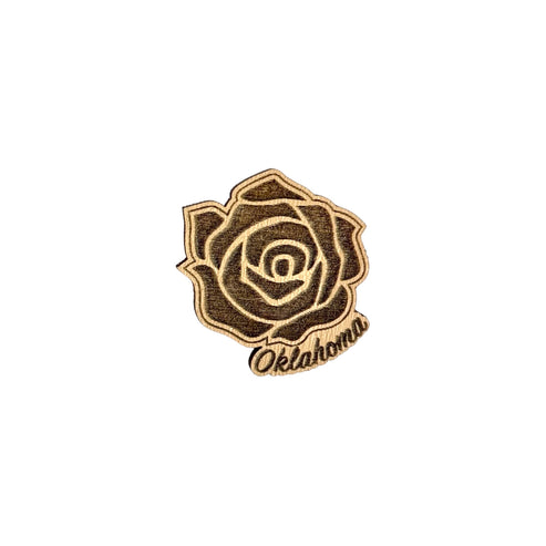 Oklahoma Rose Eco Wooden Lapel Pin – The Curious Bison