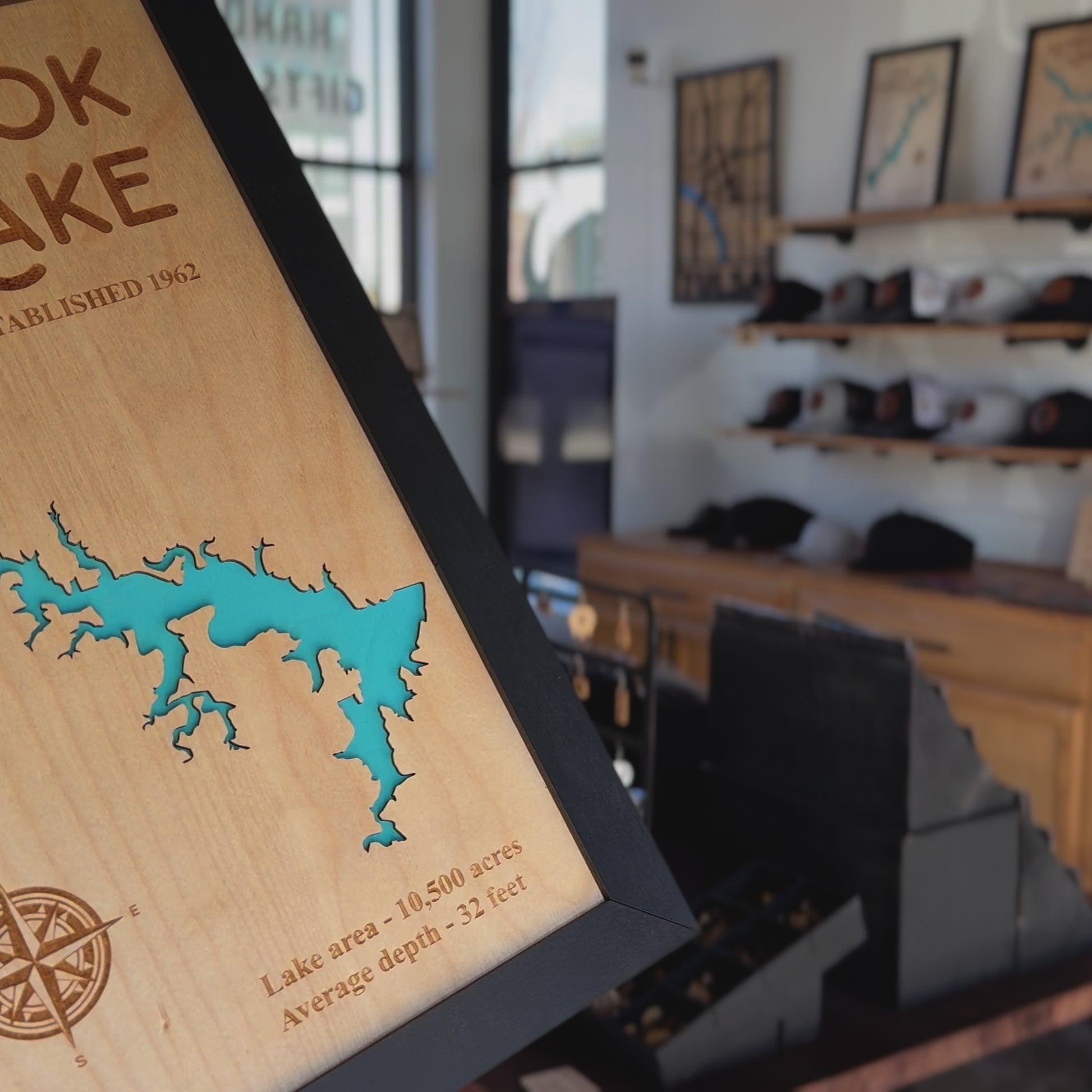 Video of a Wooden map of Skiatook Lake