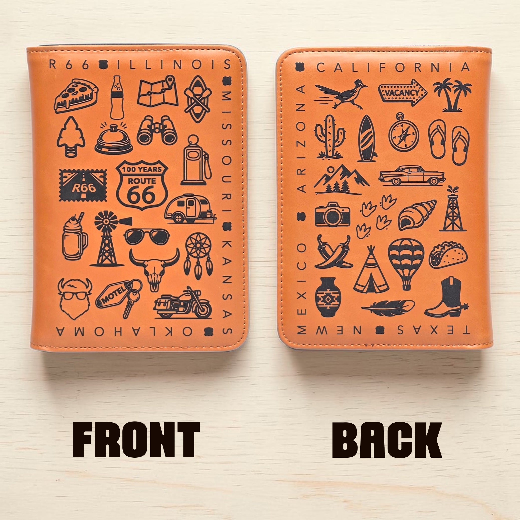 Route 66 Icons Passport Wallet Travel Holder – The Curious Bison