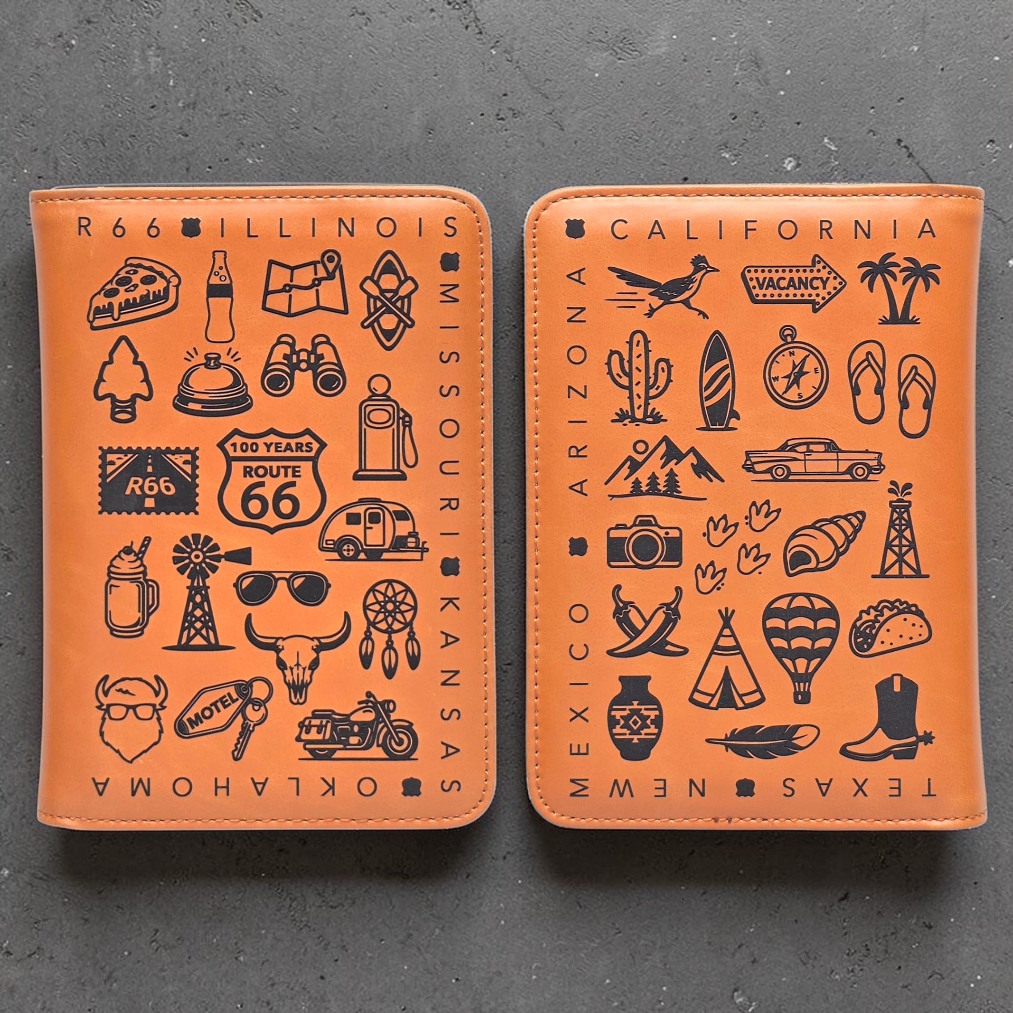 Route 66 Icons Passport Wallet Travel Holder – The Curious Bison
