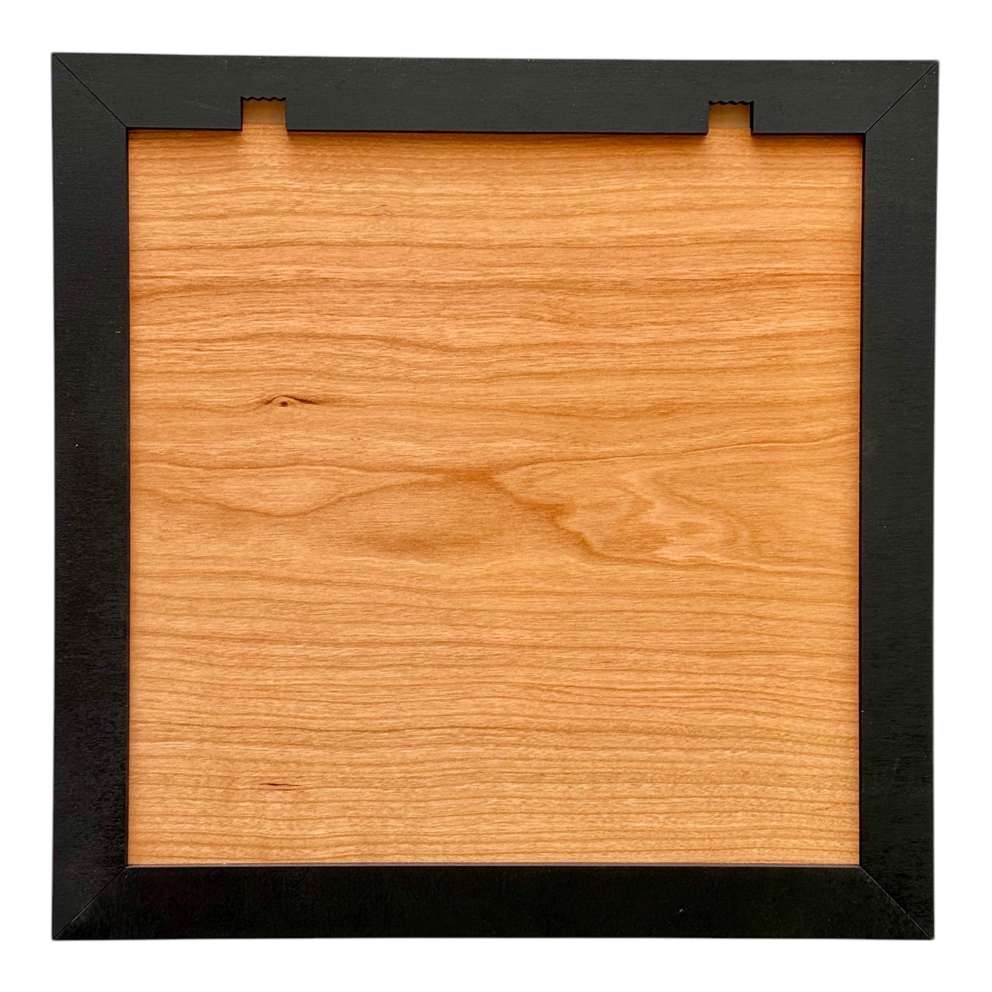 Back view of framed Stadium wooden map showing hanging hardware and solid wood backing, ready to hang wall art