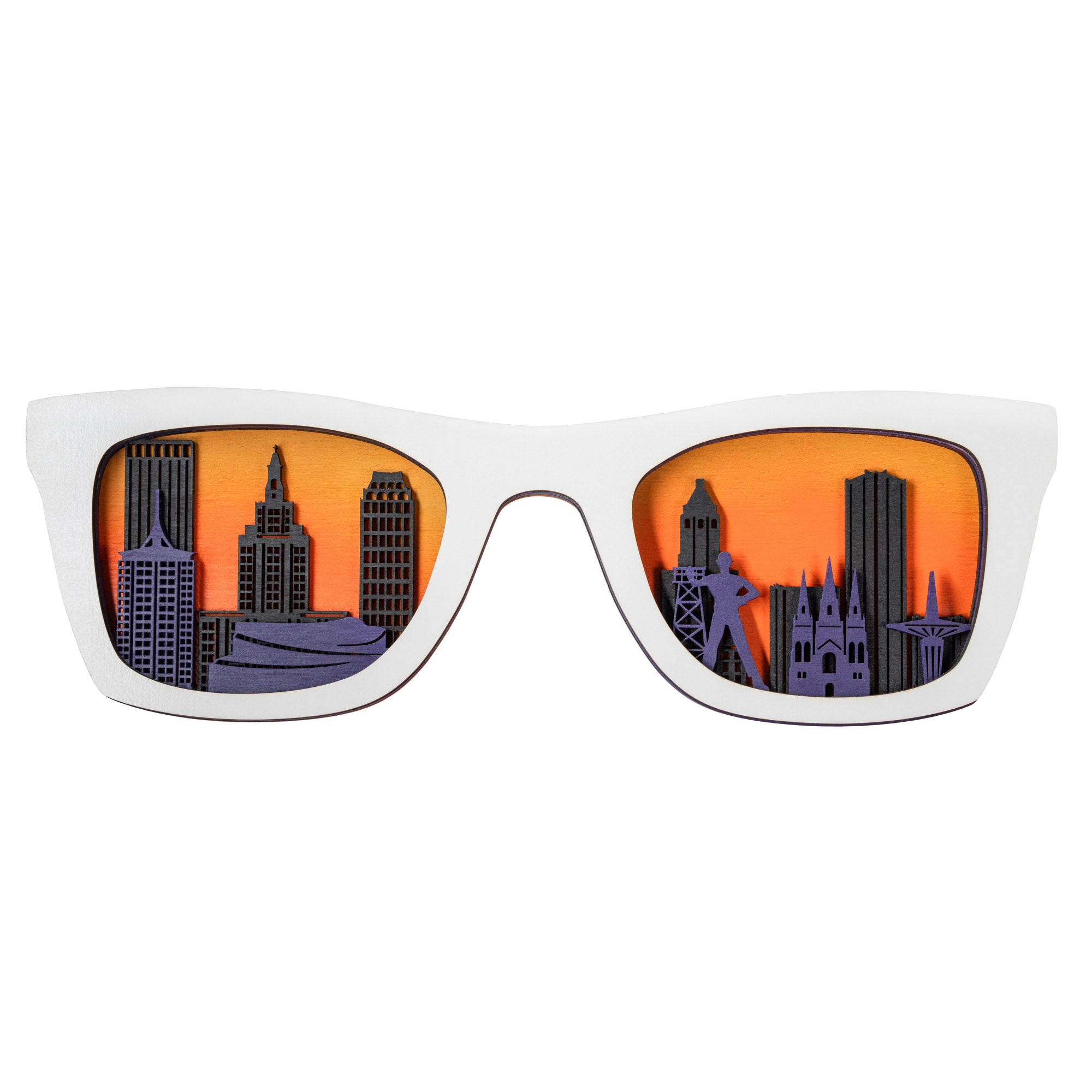 Tulsa Skyline Glasses Medium White